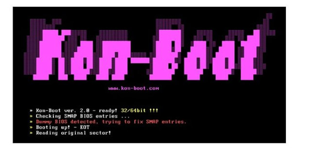 Giao diện của Kon-boot Kon-boot