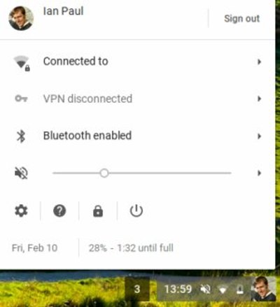 Khay hệ thống trong Chromebook
