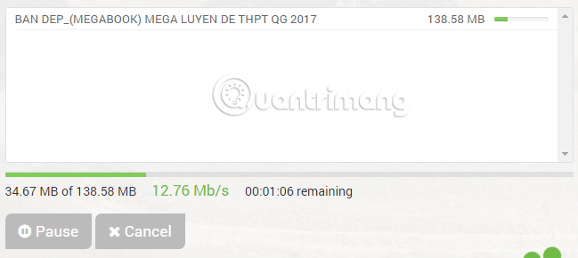 Dừng quá trình gửi tập tin trên Filemail