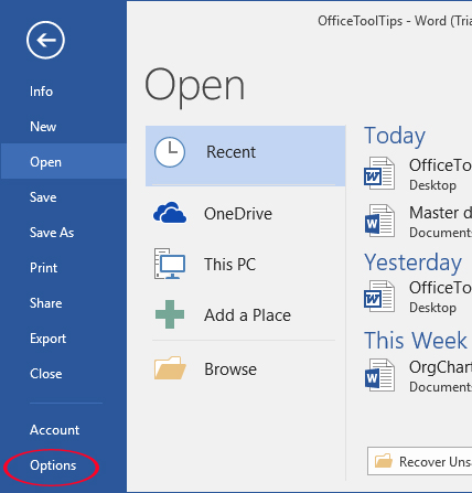 Thay đổi ngôn ngữ Office 2016