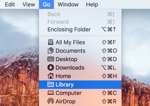 Mở thư mục Library trên Mac Mở thư mục Library trên Mac