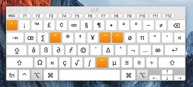 Gõ ký tự đặc biệt trên máy Mac Gõ ký tự đặc biệt trên máy Mac