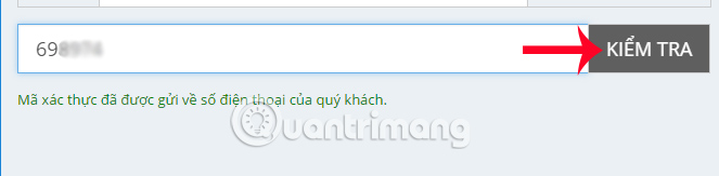 Nhập mã xác nhận Nhập mã xác nhận