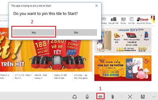Ghim ghi chú lên Start menu