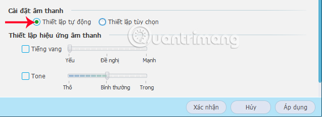 Thiết lập âm thanh tự động trên TalkTV Thiết lập âm thanh tự động trên TalkTV