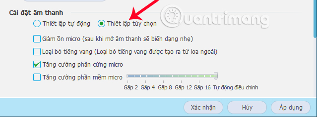 Thiết lập âm thanh tùy chọn trên TalkTV Thiết lập âm thanh tùy chọn trên TalkTV