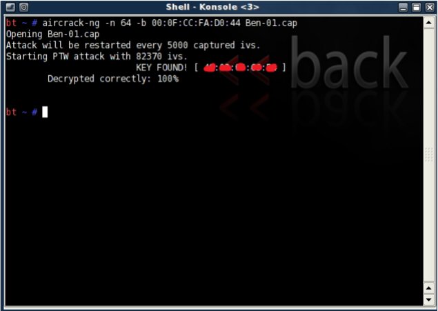 Hoàn thành phá khóa WEP