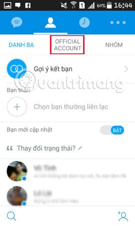 Tính năng Official Account Zalo