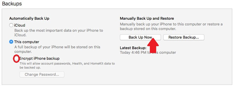 Sao lưu tin nhắn iTunes Sao lưu tin nhắn iTunes