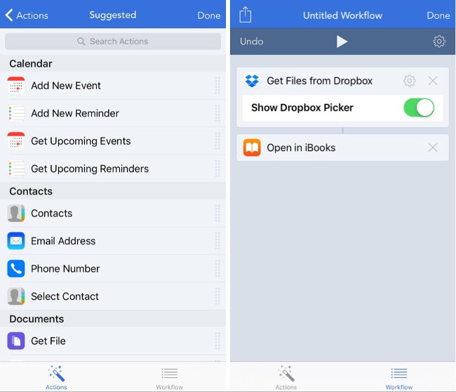 Kéo mục ở cửa sổ bên trái sang cửa sổ bên phải để tự tạo Workflow theo ý mình