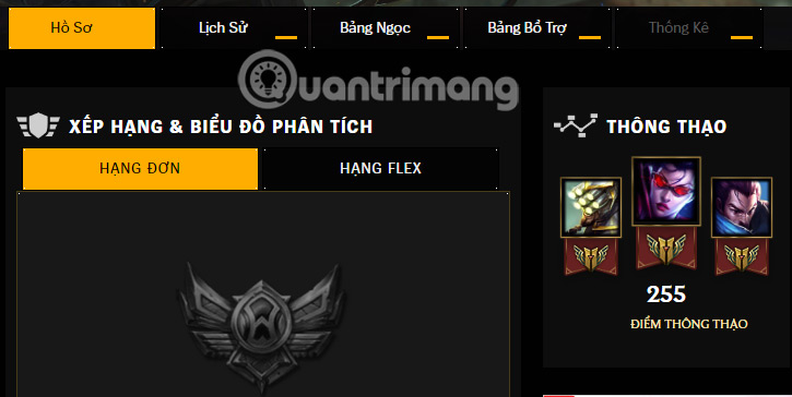 Thông tin chi tiết về người chơi LOL