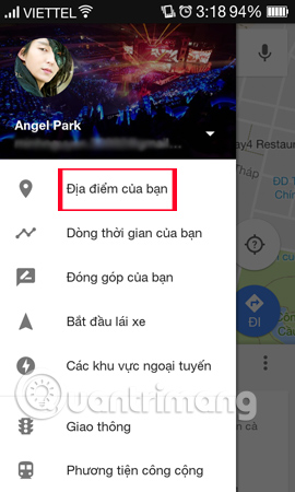 Địa điểm của bạn trên Google Maps