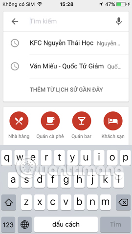 Gợi ý vị trí trên Google Maps