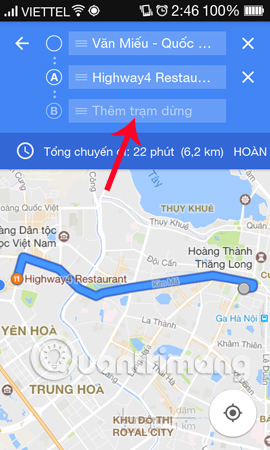 Nhập trạm dừng cho chuyến đi  Nhập trạm dừng cho chuyến đi