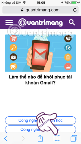 Chia sẻ trang web bằng AirDrop