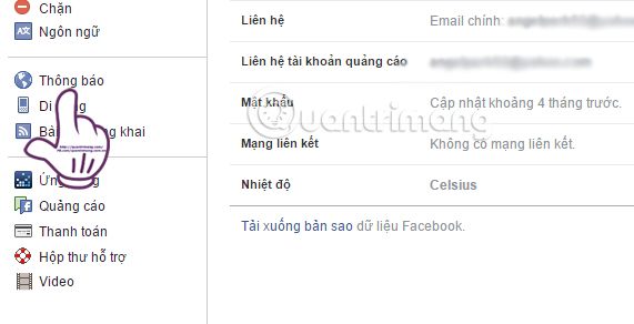 Nhận thông báo đến email