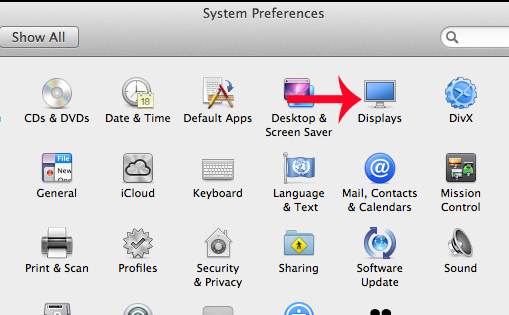 Nhấn chọn Displays 