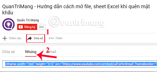 Nhúng video trên Youtube
