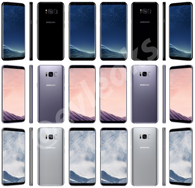 Một số màu sắc của Galaxy S8