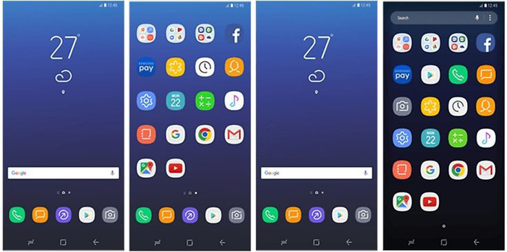 Giao diện màn hình của Galaxy S8