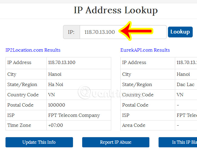 Cách kiểm tra vị trí địa lý thông qua IP