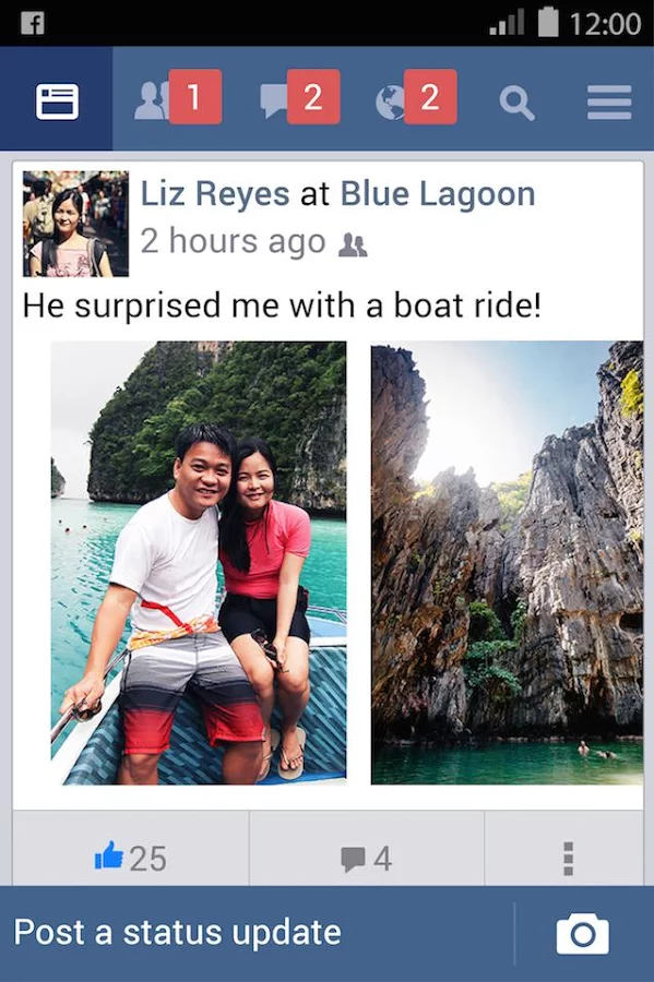 Giao diện Facebook Lite