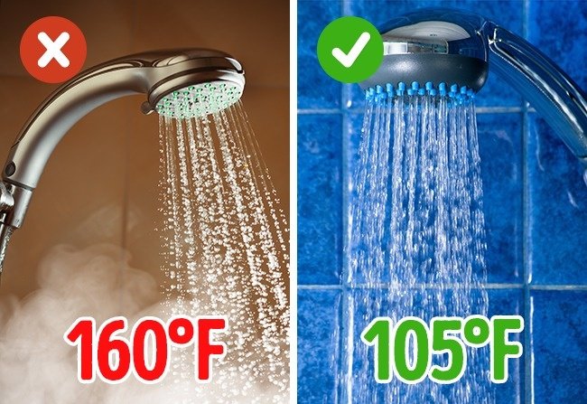 Chú ý đến nhiệt độ nước