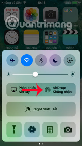 Kích hoạt tính năng AirDrop