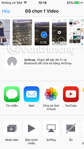 Chọn ứng dụng chia sẻ video
