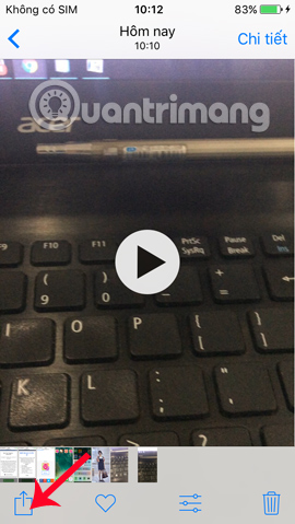 Nhấn chọn biểu tượng chia sẻ