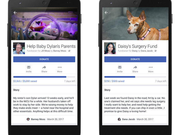 Fundraisers cho phép người dùng có thể tạo page để nhận tiền ủng hộ Fundraisers cho phép người dùng có thể tạo page để nhận tiền ủng hộ