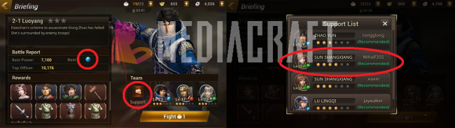 Nhận sự hỗ trợ từ người chơi khác