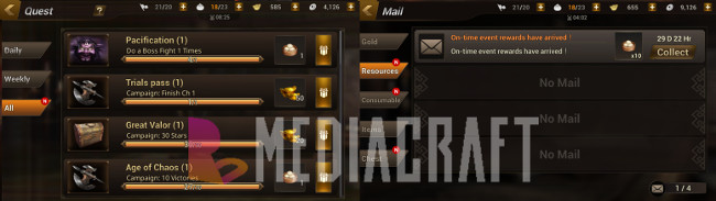 Thường xuyên kiểm tra nhiệm vụ, hòm thư và chợ