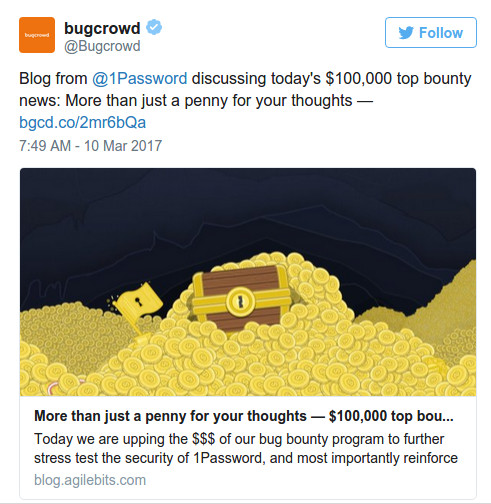 Thông tin này được bugcrowd xác nhận trên twitter