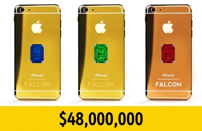 iPhone mạ vàng có đính kim cương​