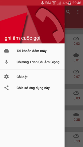 Thiết lập tùy chọn cho đoạn ghi âm 