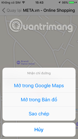 Tương tác với bản đồ trên Messenger