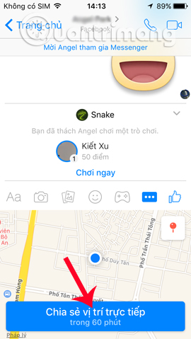Gửi vị trí trên Messenger