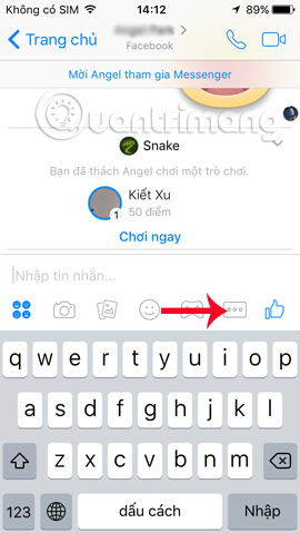 Tùy chọn trên Messenger