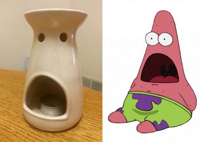 Cây đèn nến và nhân vật Patrick Star