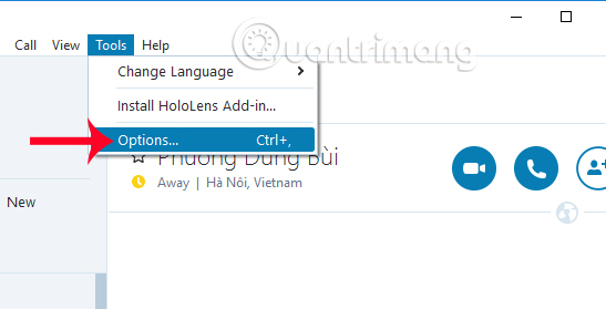 Thiết lập trên Skype