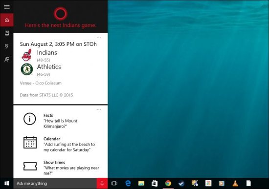 Thông báo từ Cortana