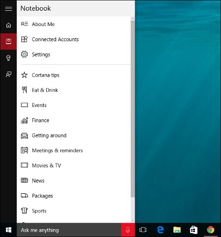 Các loại tip trong Cortana