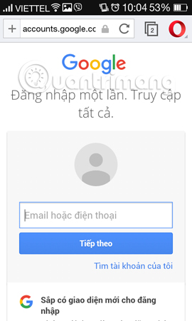 Đăng nhập tài khoản Google