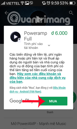 Mua ứng dụng Play Store bằng tài khoản Viettel