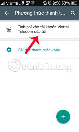 Dịch vụ tính phí qua Viettel Telecom
