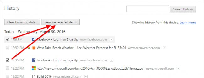 Tùy chọn xóa lịch sử Google Chrome Tùy chọn xóa lịch sử Google Chrome
