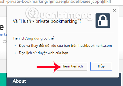 Cài đặt tiện ích Hush 