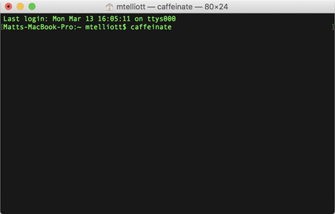 Nhập lệnh caffeinate vào Terminal