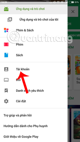 Tài khoản trên Play Store Tài khoản trên Play Store